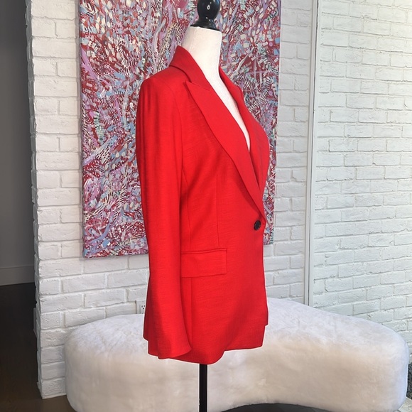 Veronica Beard Long Red Dicky Jacket Sz 4 - Picture 2 of 8